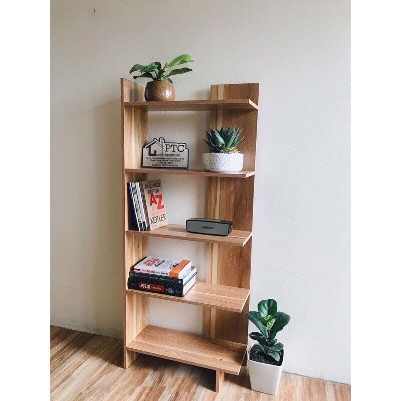 Kệ sách gỗ lắp ghép đa năng- kệ góc tường 5 tầng nhiều màu