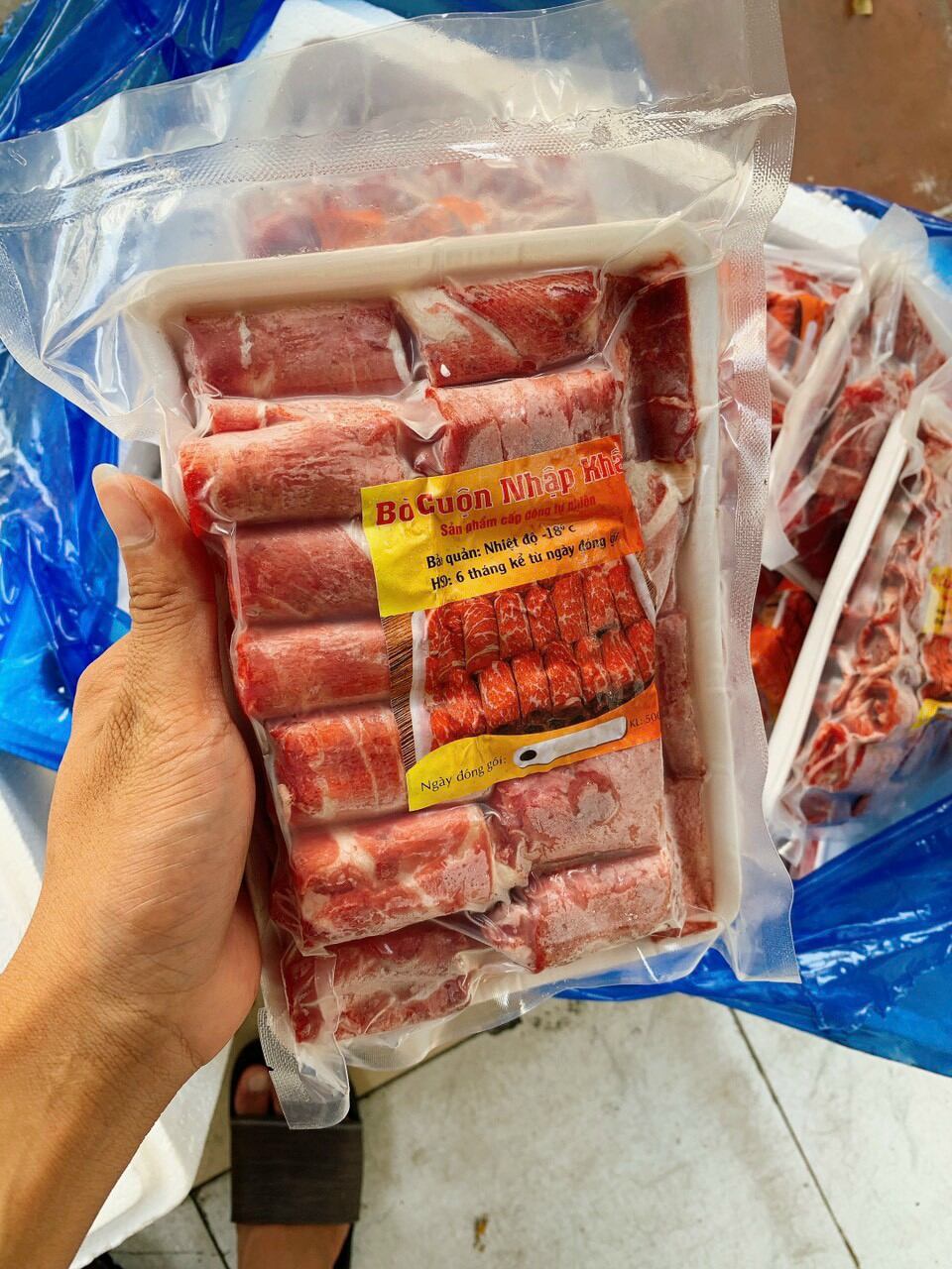 (HCM)Bò cuộn loại nạc nhiều mỡ ít,  khay 500g