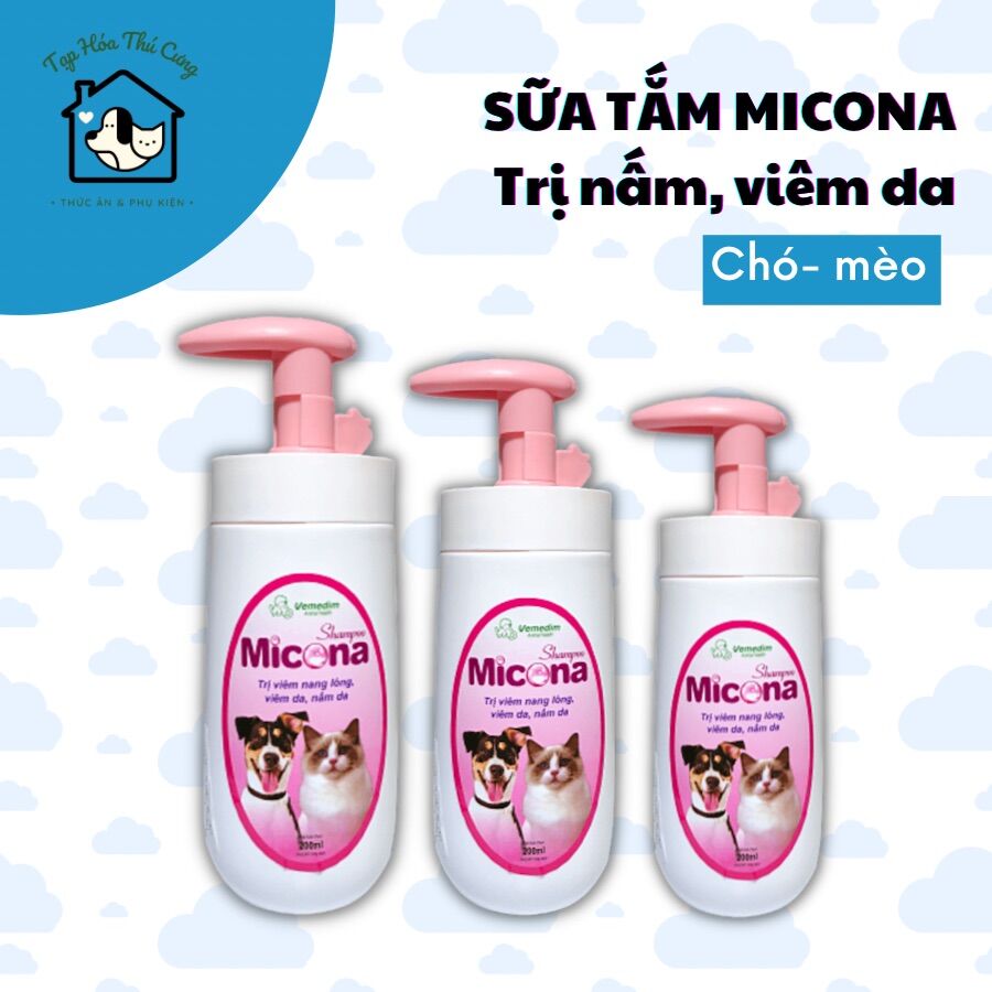 Sữa tắm micona sạch nấm viêm da cho chó mèo 120ml-200ml