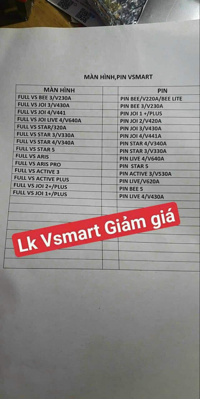 pin Vsmart Live 4/v430A zin,5000mAh