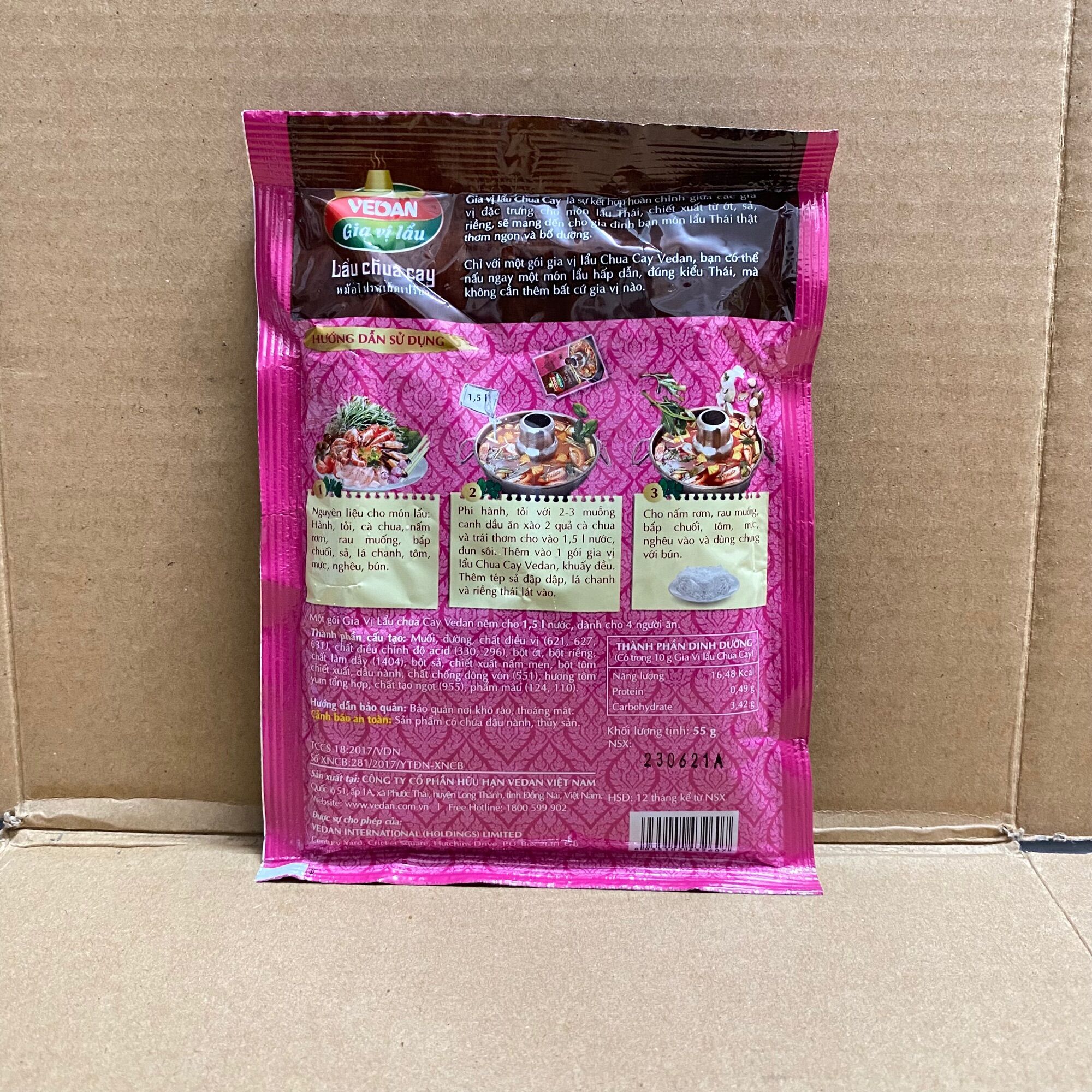 [55 g] Túi Bột Gia Vị Lẩu Chua Cay Vedan