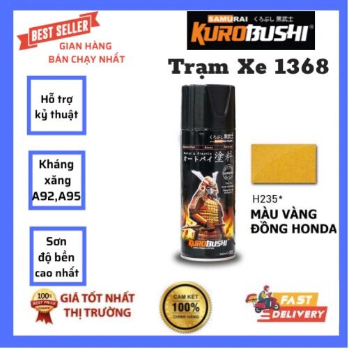 Chai sơn samurai màu vàng đồng honda có ánh kim h235 400ml