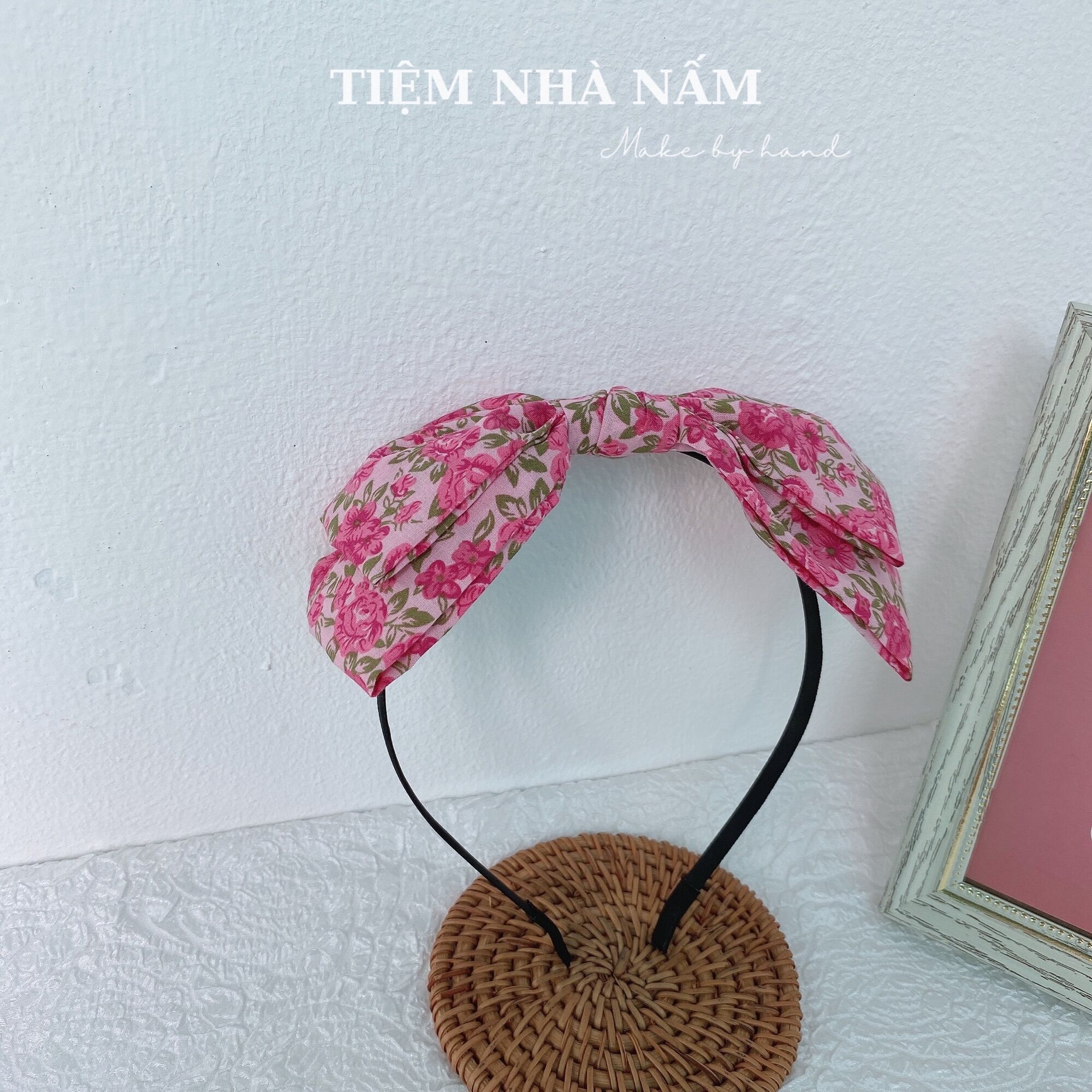 [HCM]?? BỜM / CÀI TÓC NƠ HOA HỒNG XINH XẮN - [ Nhà Nấm handmade ]