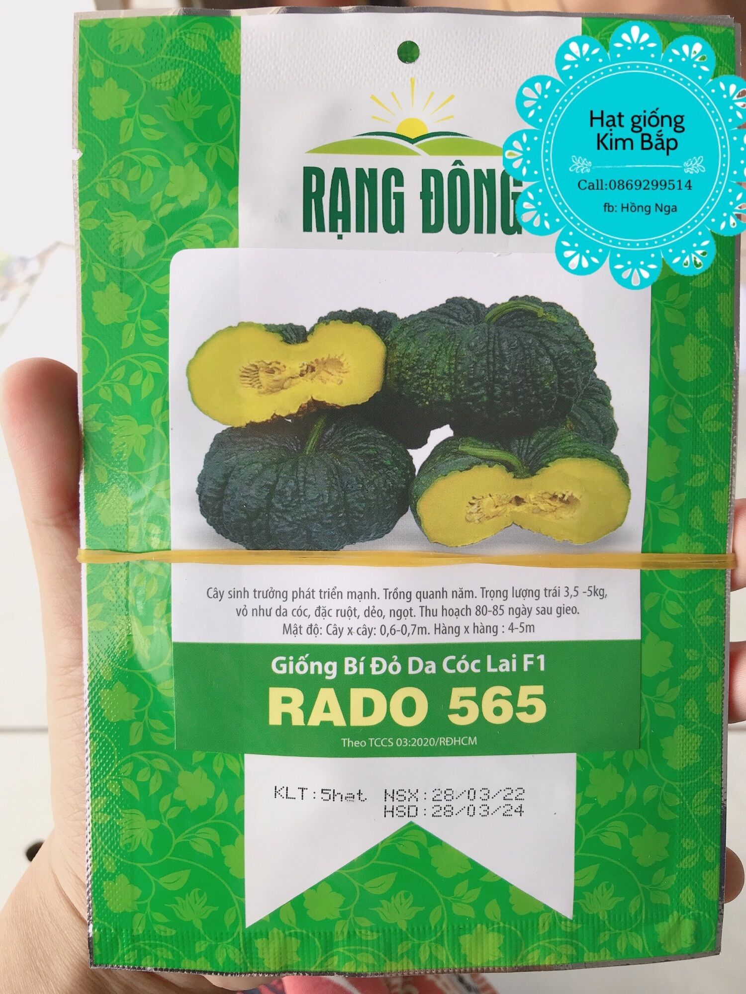 Hạt giống bí đỏ da cóc gói 5 hạt