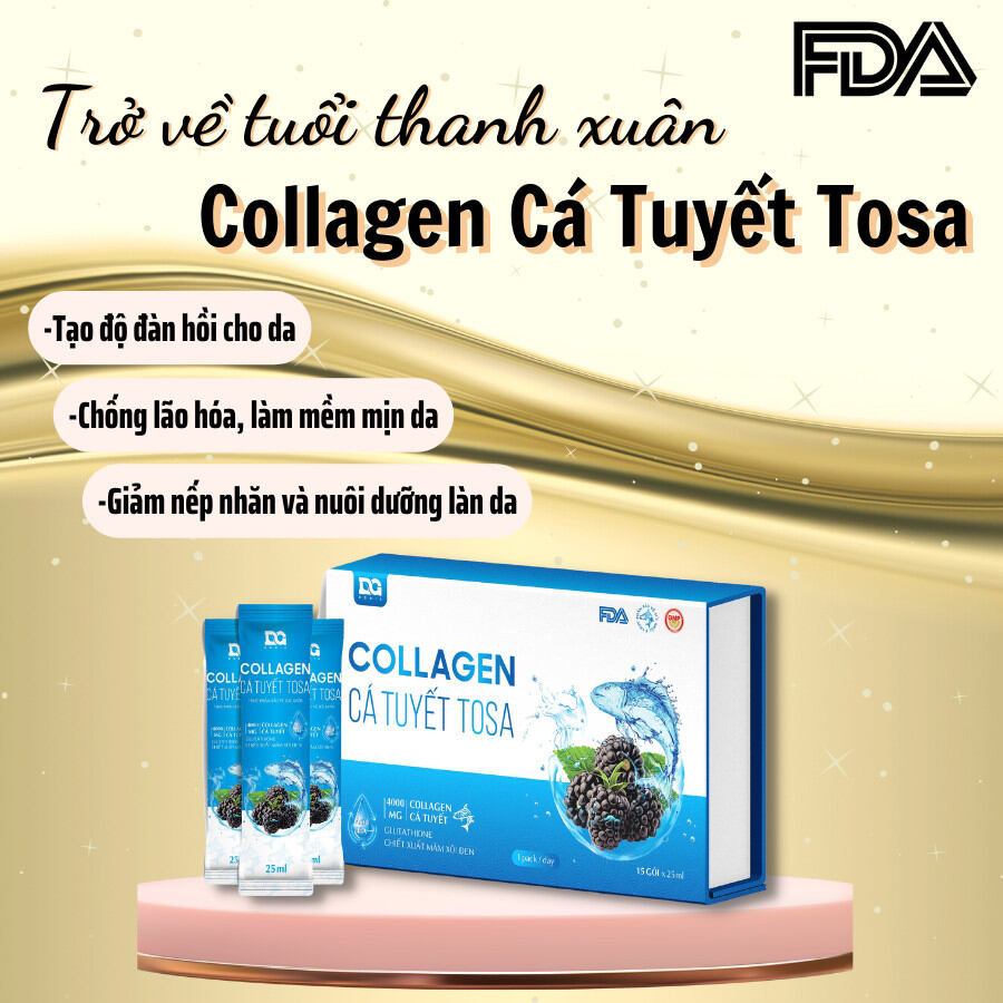 Collagen cá tuyết TOSA chống lão hoá, trẻ đẹp, căng bóng da