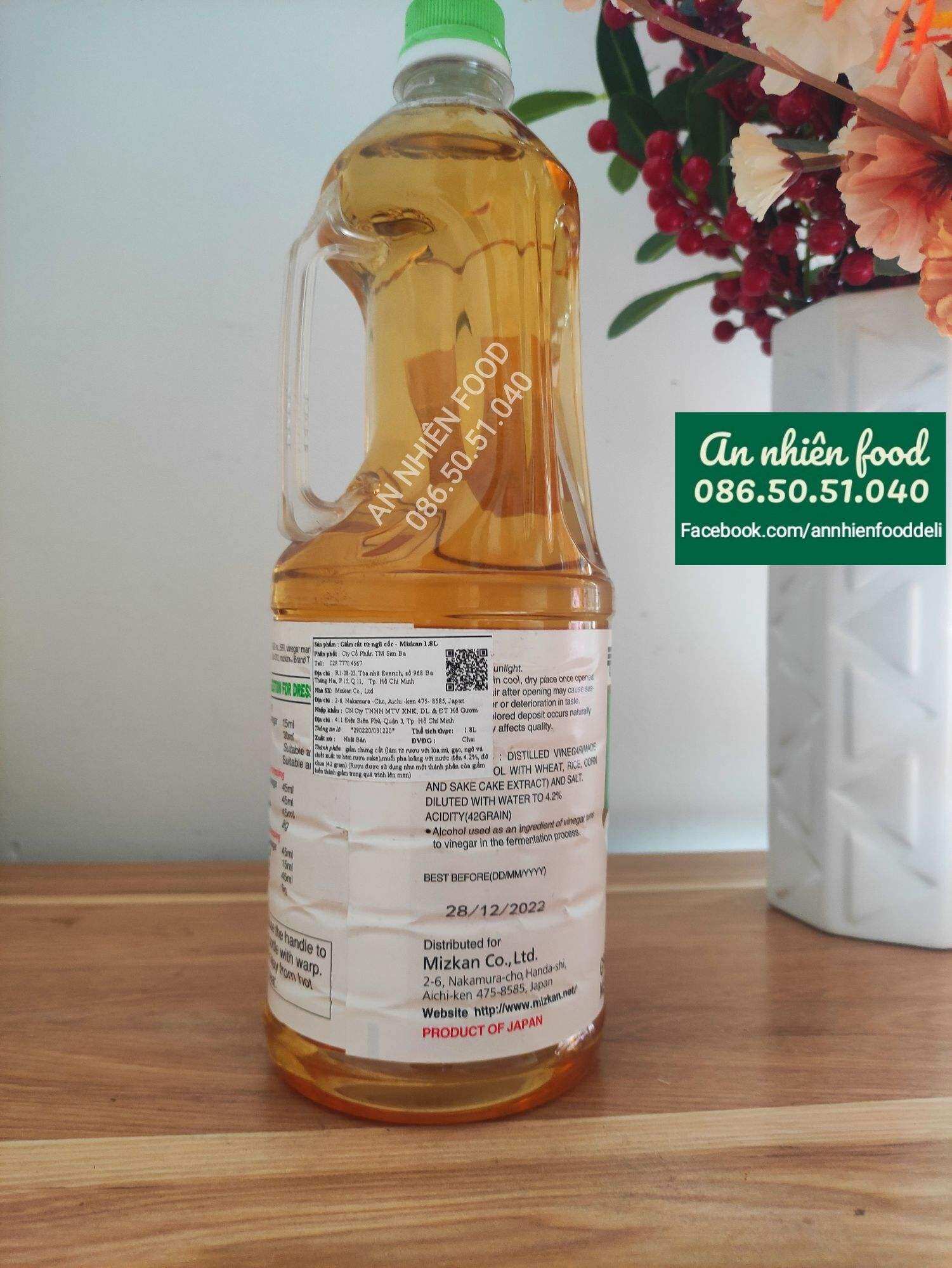 Giấm Gạo Nhật Bản Dấm Mizkan Chai 1.8Lít