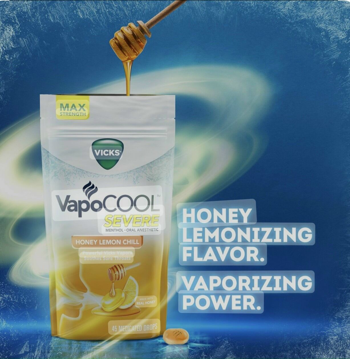 Kẹo ngậm ho Vick VapoCool chanh mật ong 45 viên của Mỹ