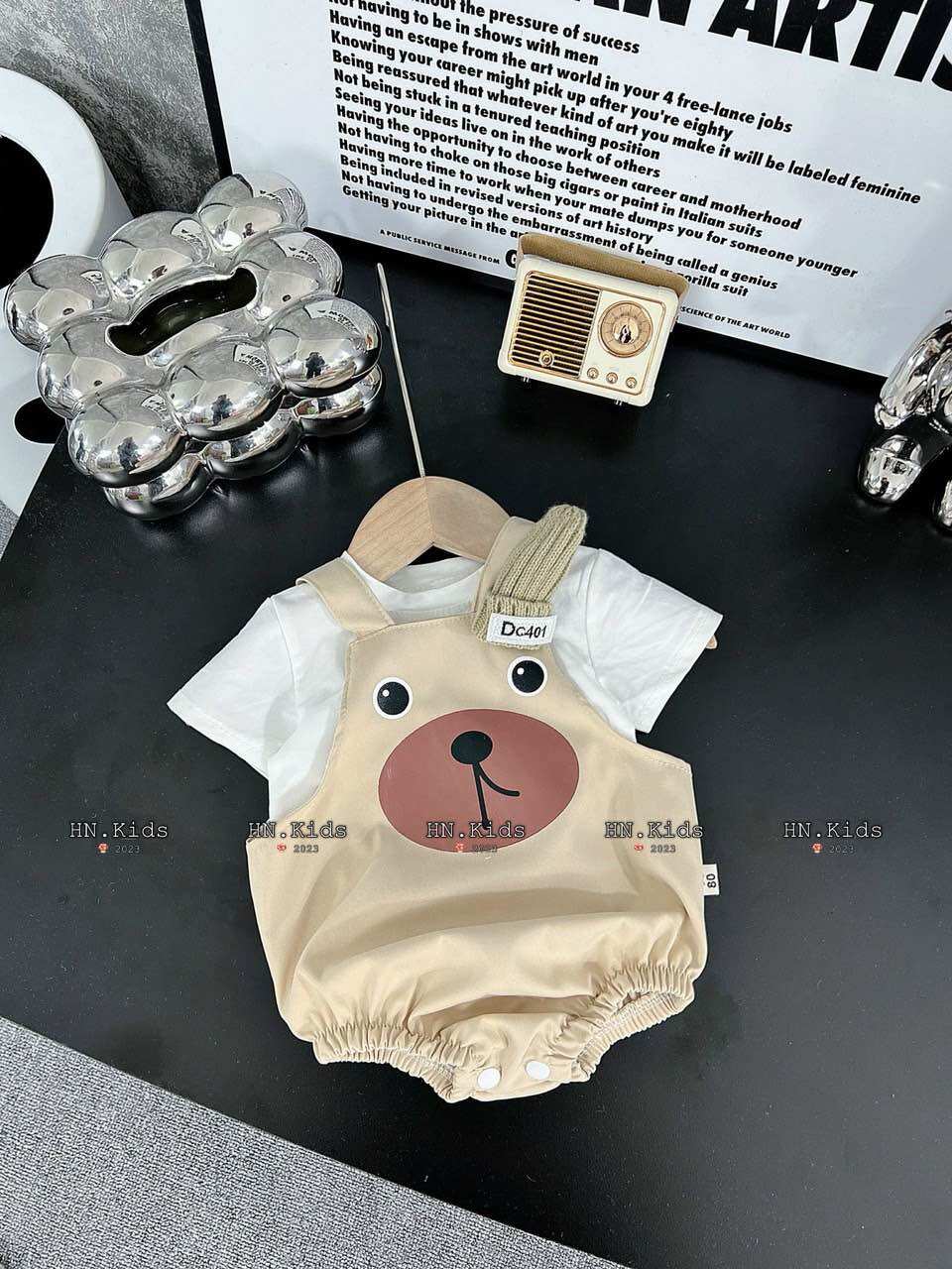 Body yếm kèm áo rời xinh 2 màu cho bé trai bé gái