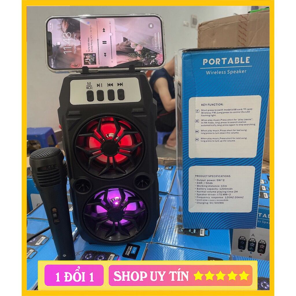 Loa bluetooth CL 97 cao cấp , loa karaoke tặng kèm mic hát , bảo hành 12 tháng