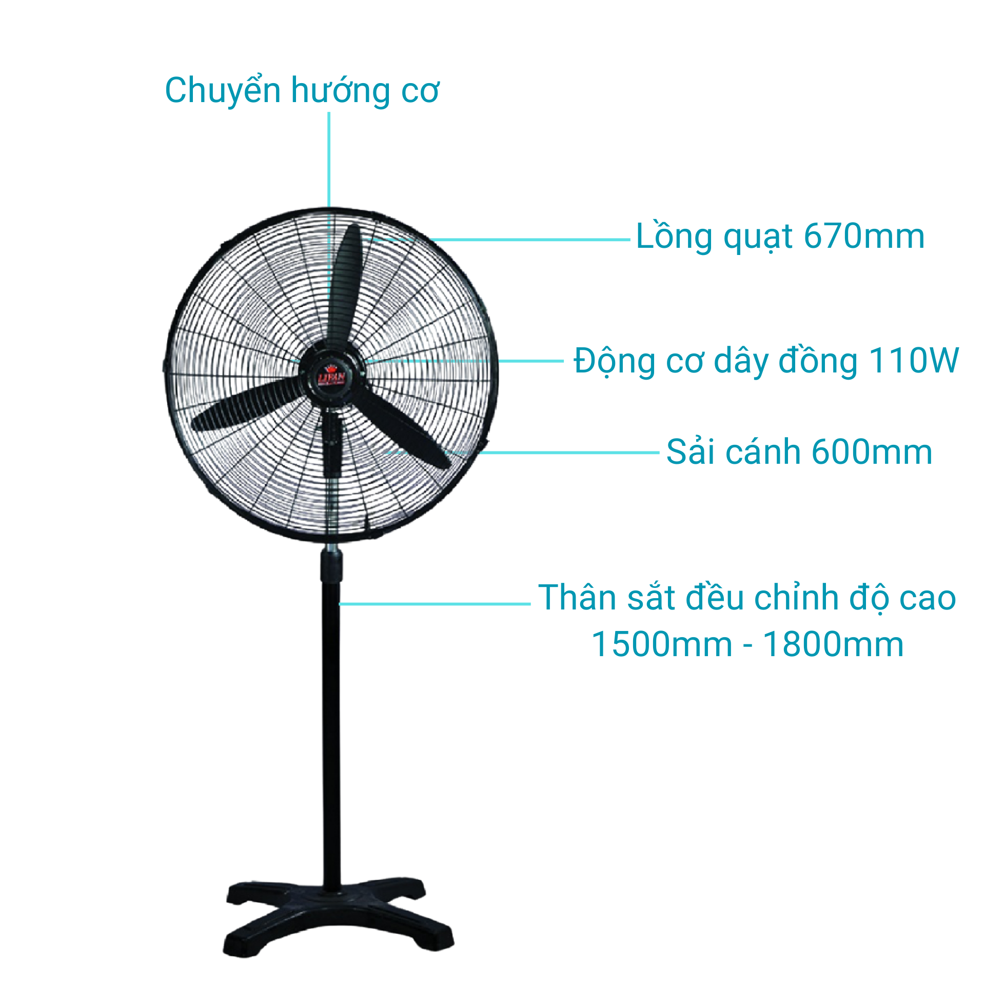 Quạt đứng công nghiệp Lifan Đ-24CX(110W)