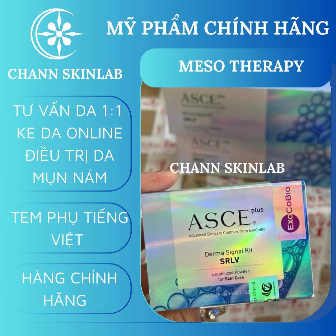 Hàng Cty) 1 cặp Exosome ASCE Plus Derma Singal Kit SRLV phục hồi da chuyên sâu