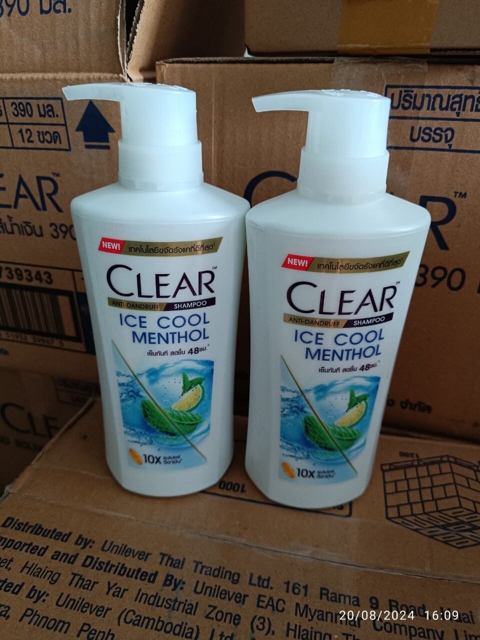 ( sét 2 chai) Dầu gội clear thái lan bạc hà chai 400ml hàng nội địa