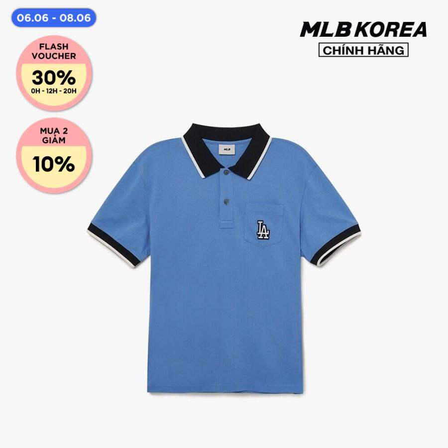 Mlb - áo polo nam tay ngắn basic comfortable fit collar 3lpqb0133-07cbl