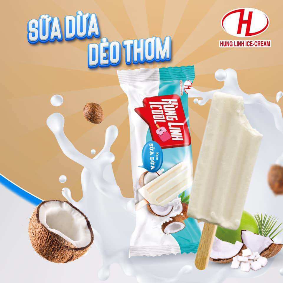 Kem gelato sợi dừa non