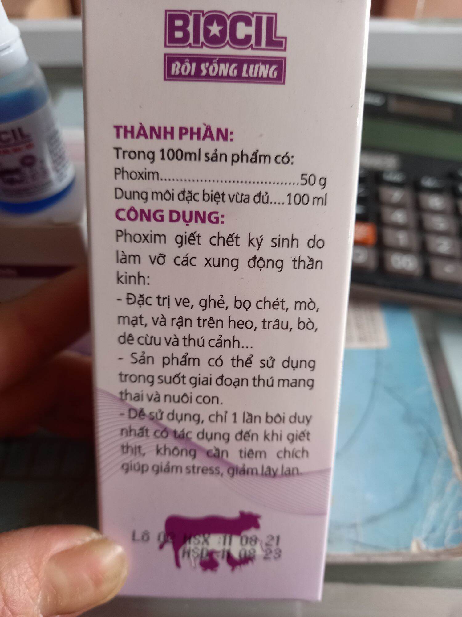 Nhỏ sống lưng diệt ve, ghẻ, mò, mạt, rận