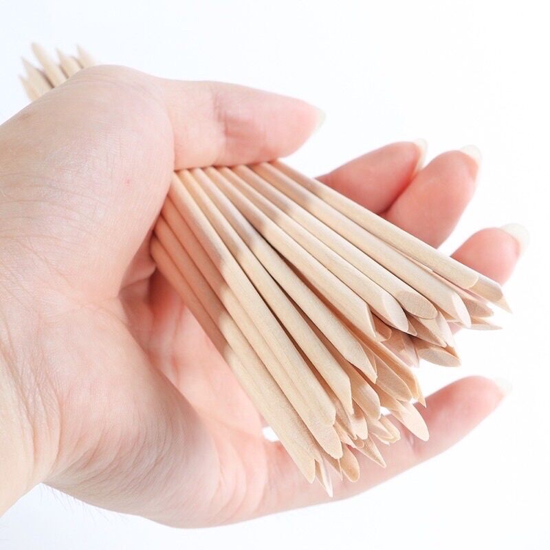 Set 5 que gỗ đẩy da, que gỗ làm nail, tháo móng giả