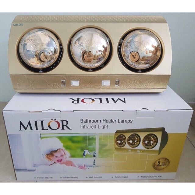 Đèn sưởi 3 bóng milor mã ml 6003, bảo hành 5 năm