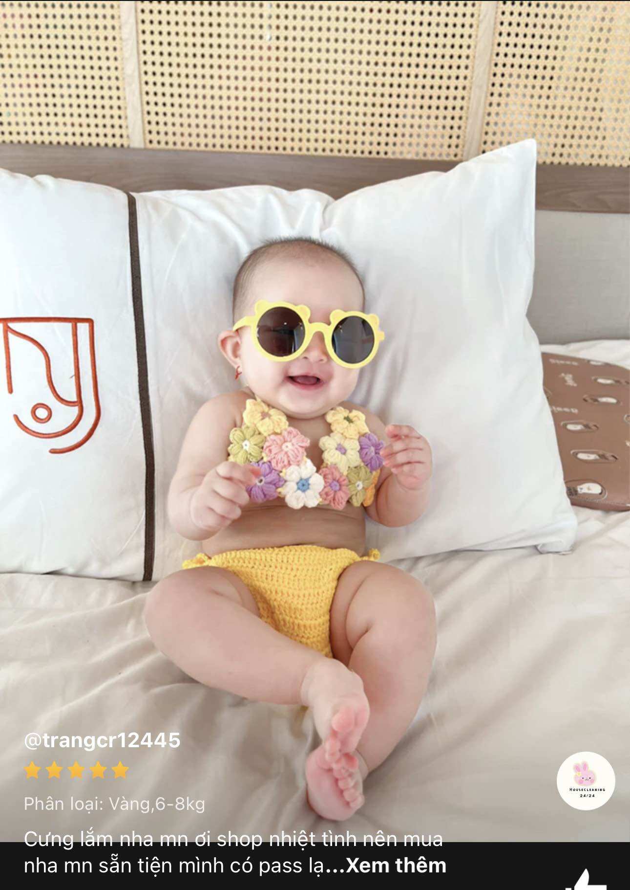 Bikini Len Handmade Cho Bé Gái |Đồ Bơi Len Hoa Cho Bé