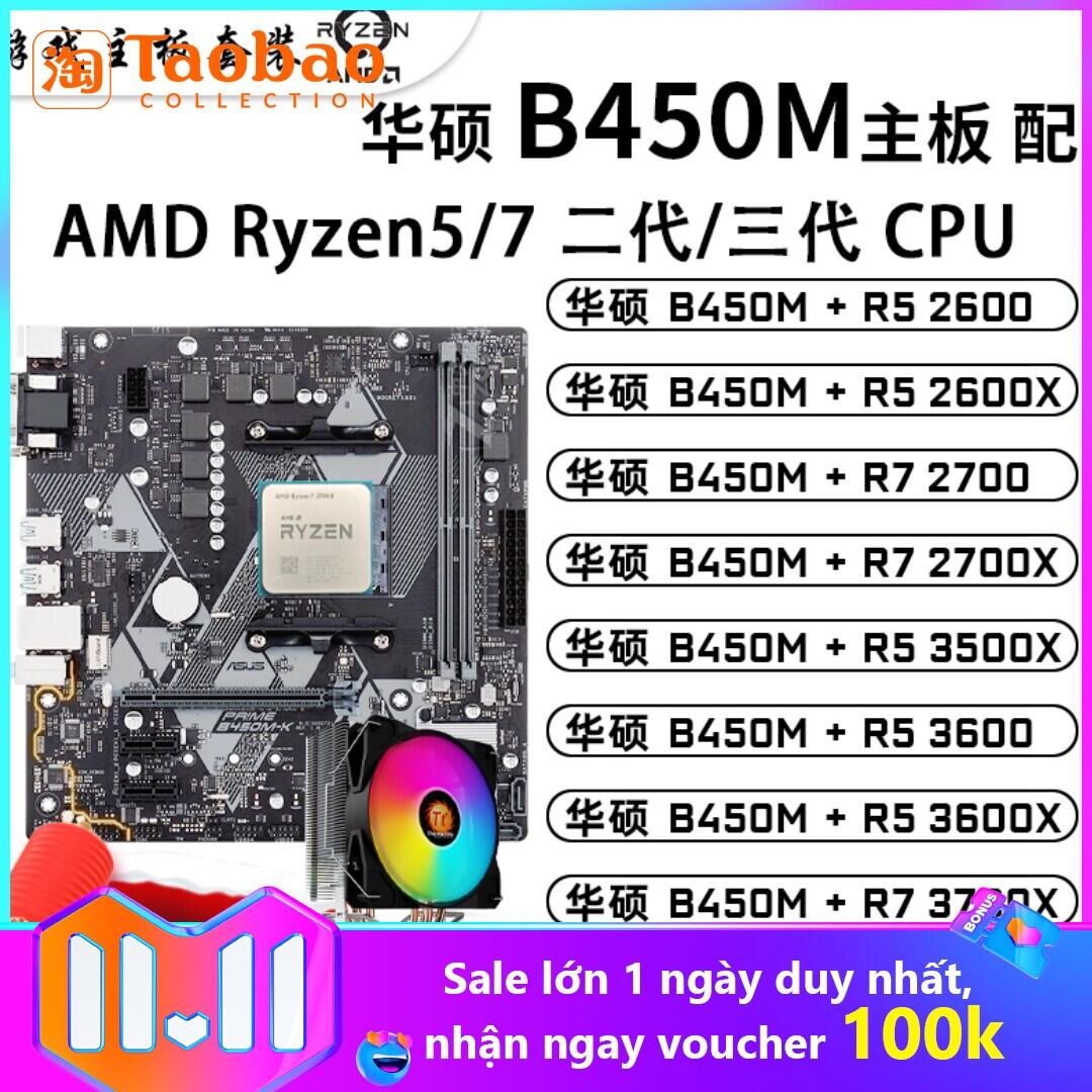 Bảng giá AMD Ruilong R5 2600 3600 3500x R7 2700 3700x Kèm Bo Mạch Chủ CPU ASUS B450 Bộ Phong Vũ