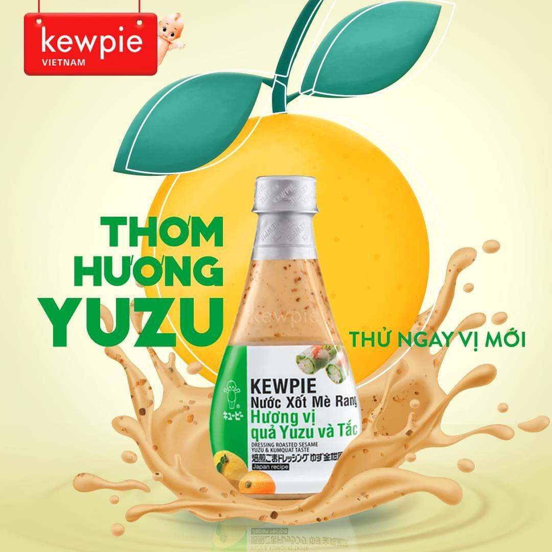 NƯỚC XỐT MÈ RANG HƯƠNG VỊ QUẢ YUZU VÀ TẮC KEWPIE 210ml