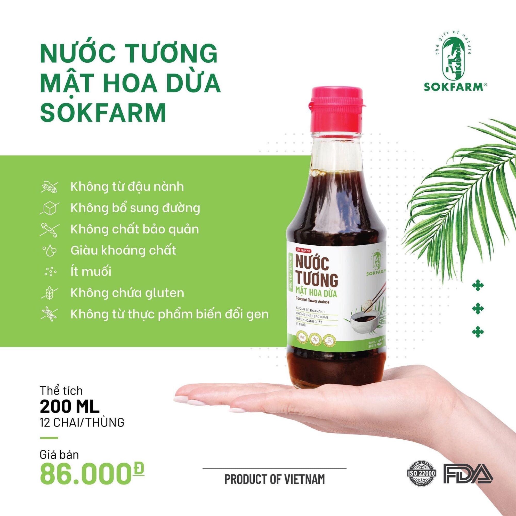 Nước tương mật hoa dừa Sokfarm - Nước tương lên men tự nhiên