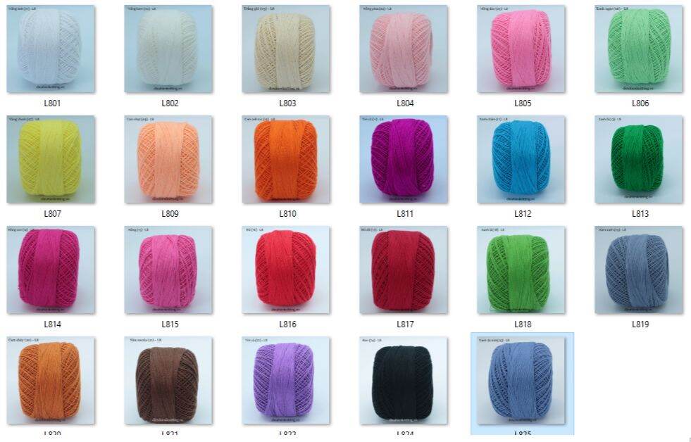 Sợi (0.6mm) lace cotton đan móc, tatting