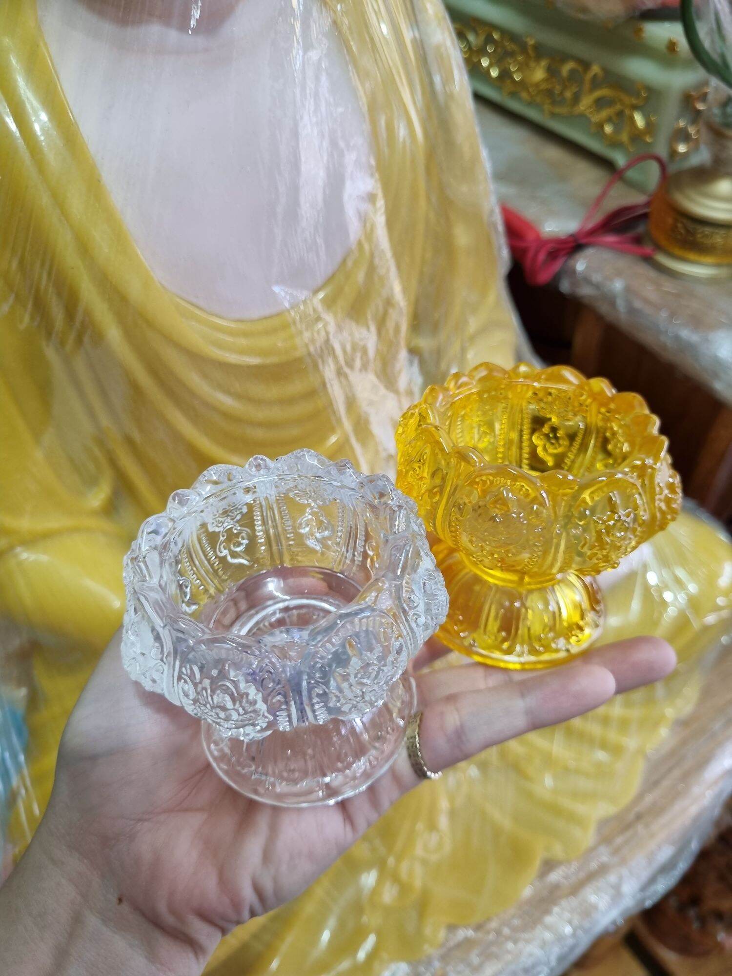 ĐẾ ĐÈN CẦY ĐÁ LƯU LY - ĐẾ NẾN TEALIGHT NHIỀU MÀU
