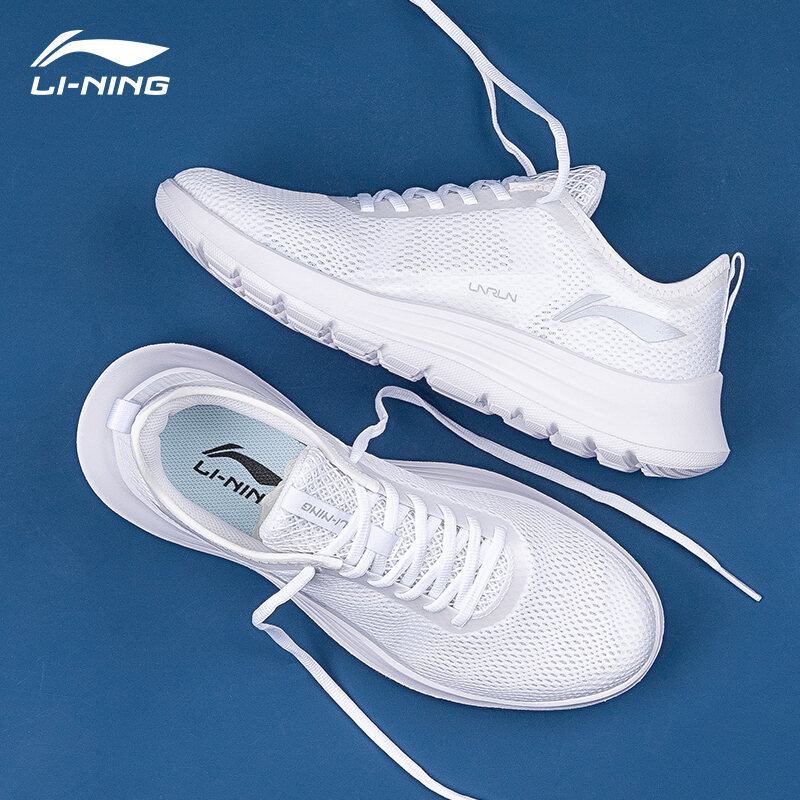 Giày chạy bộ lining giày nam giày chạy bộ nam màu trắng thoáng khí mặt lưới mẫu mới mùa hè giày thường ngày gọn nhẹ giày thể thao nam