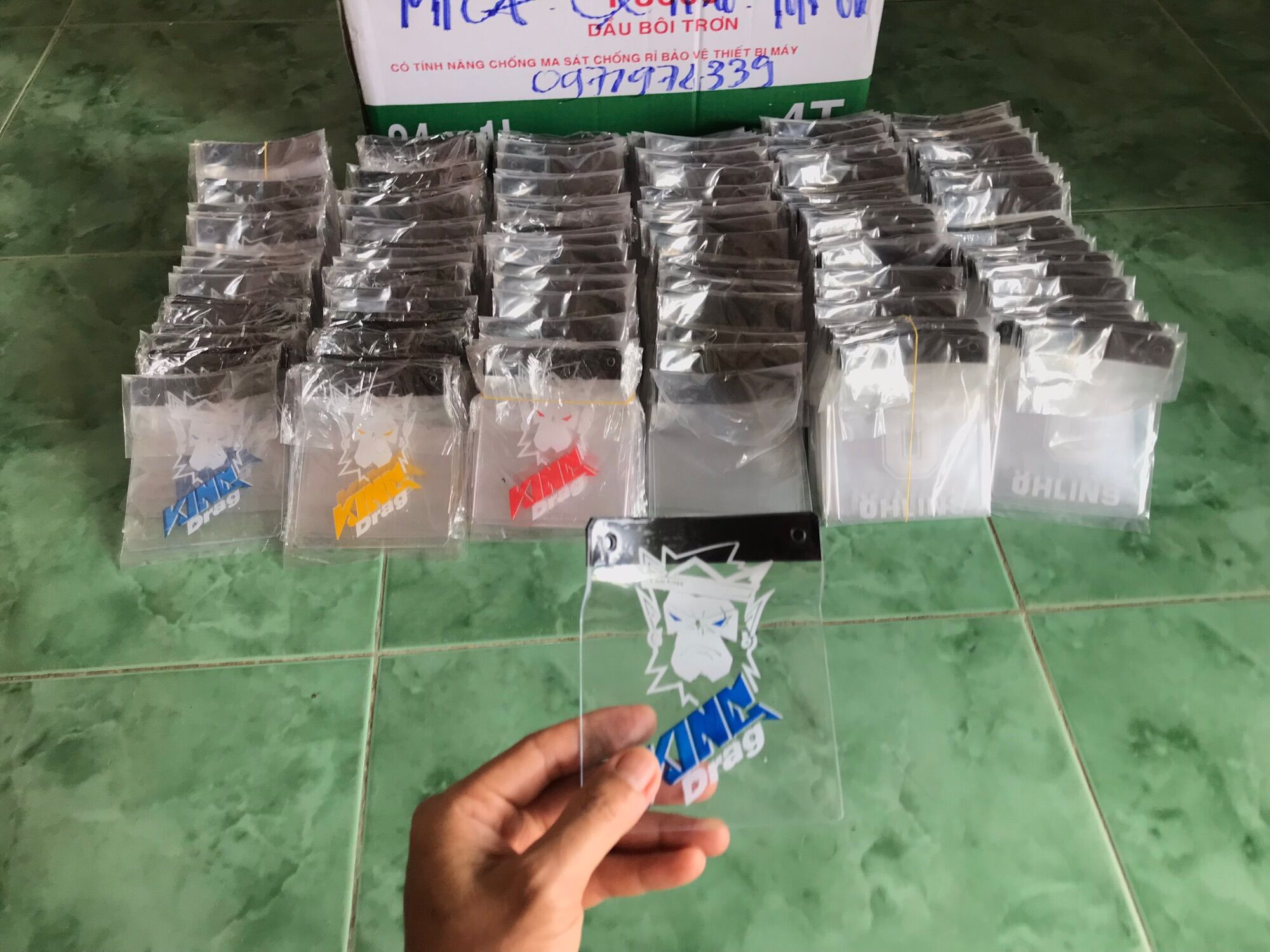 Mica che phuộc ex nhỏ King Xanh.