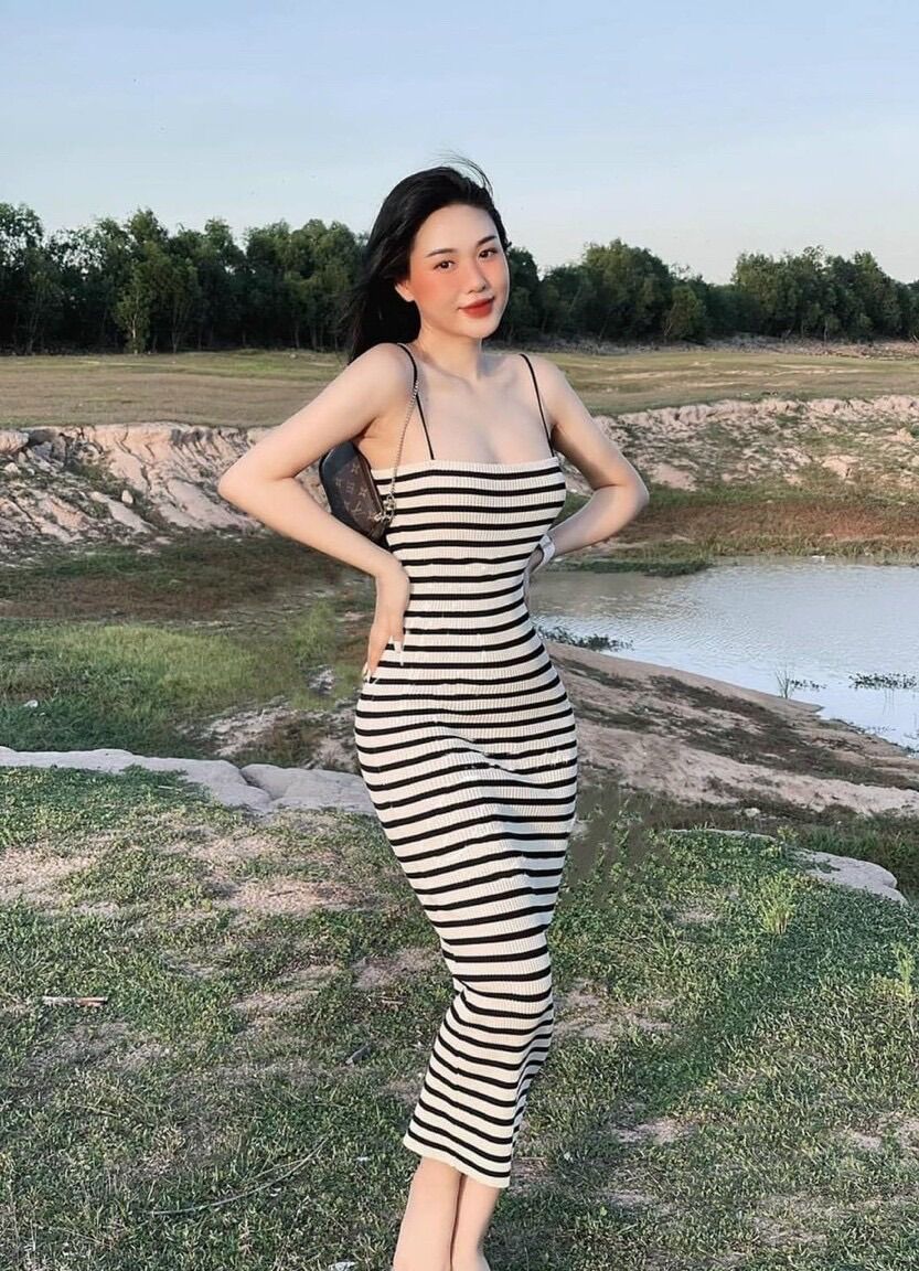 Đầm 2 Dây Body Sọc Ngang