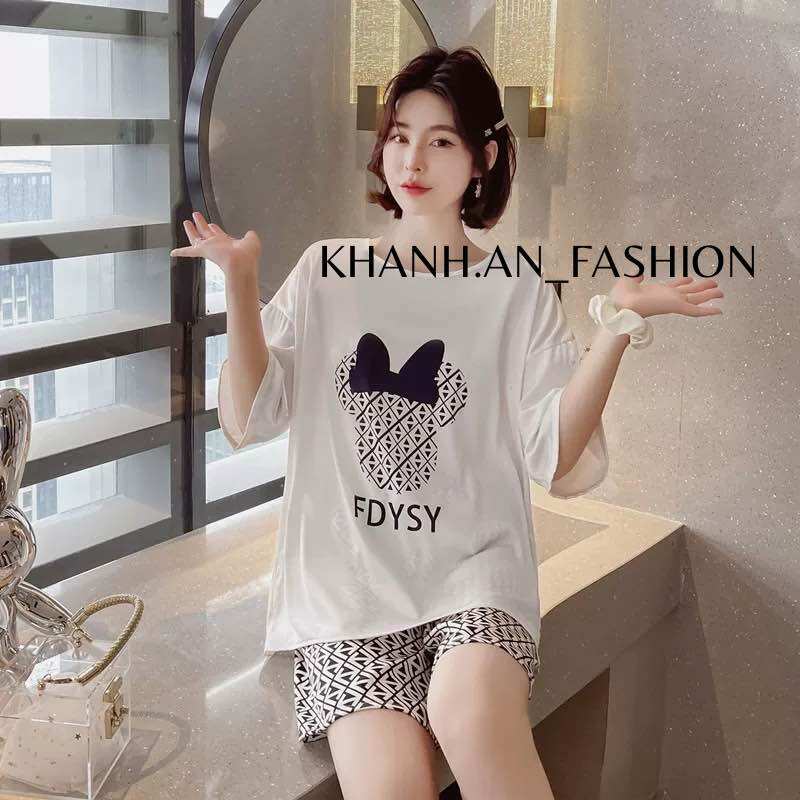 Bộ mặc nhà cộc tay, đồ bộ piajama mặc hè