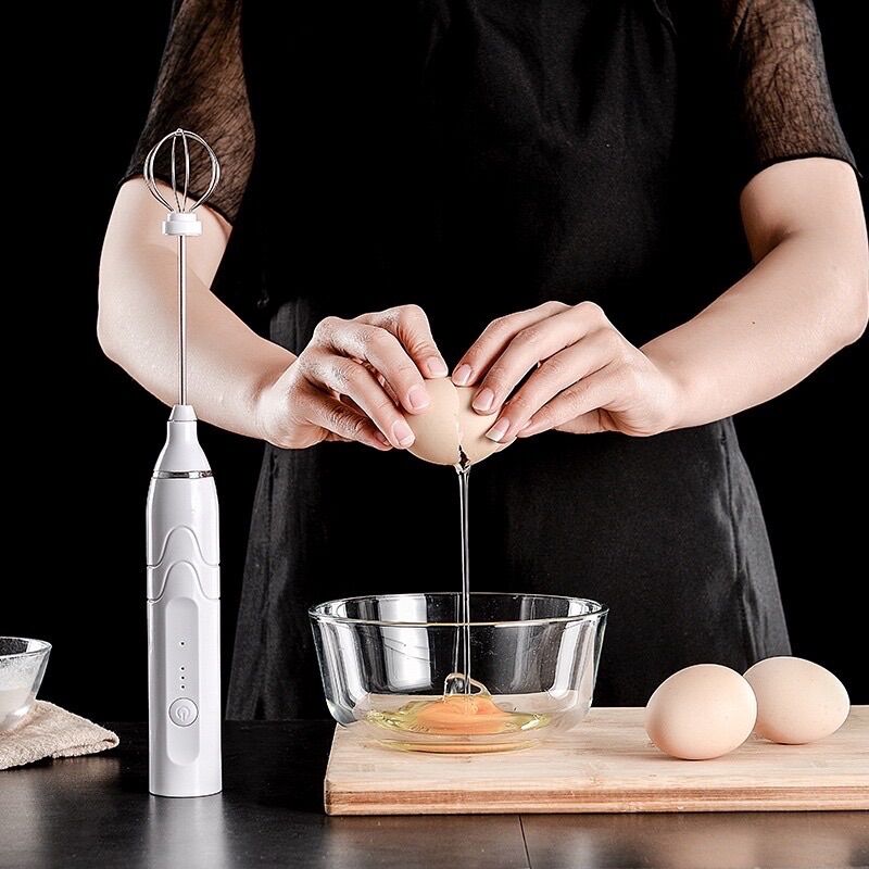 Máy tạo bọt cà phê, máy đánh bọt cafe, đánh trứng sạc điện