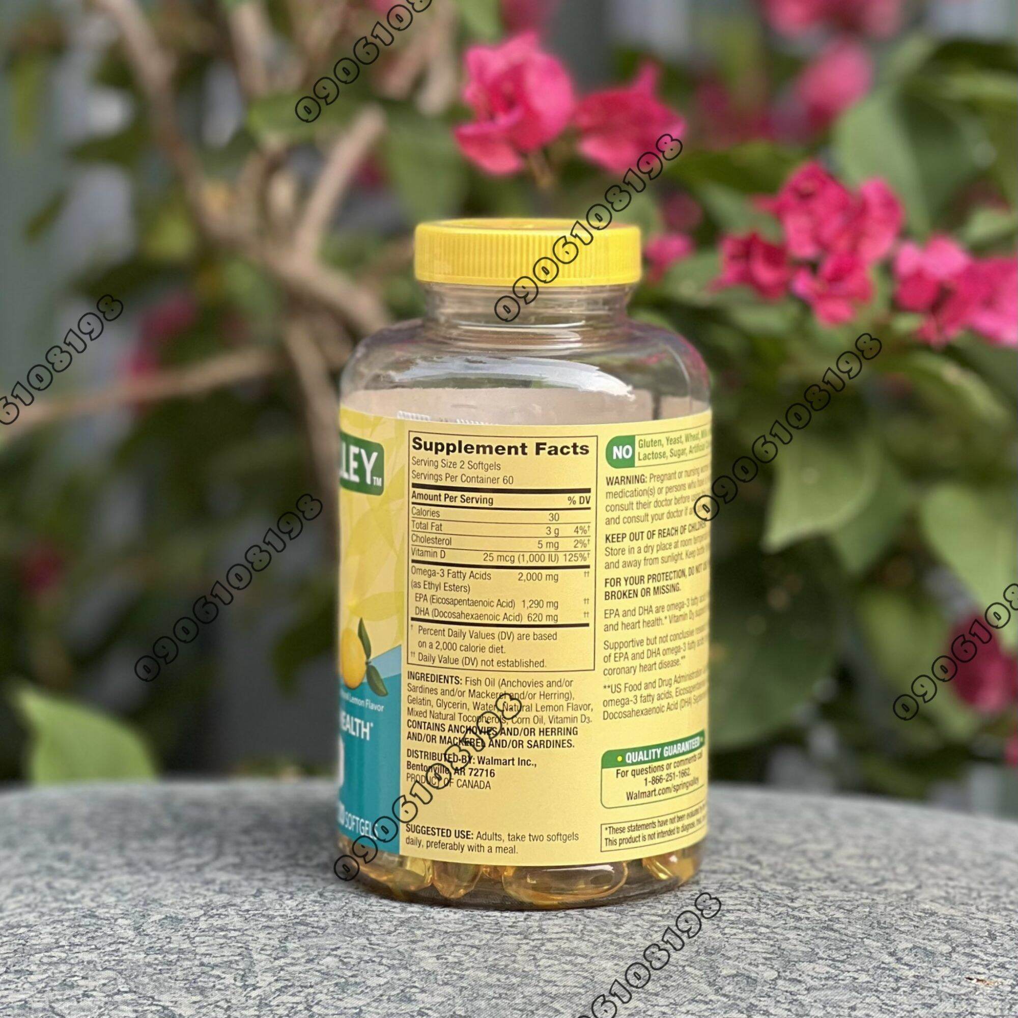 Dầu Cá - Spring Valley Omega3 2000mg 120 viên.
