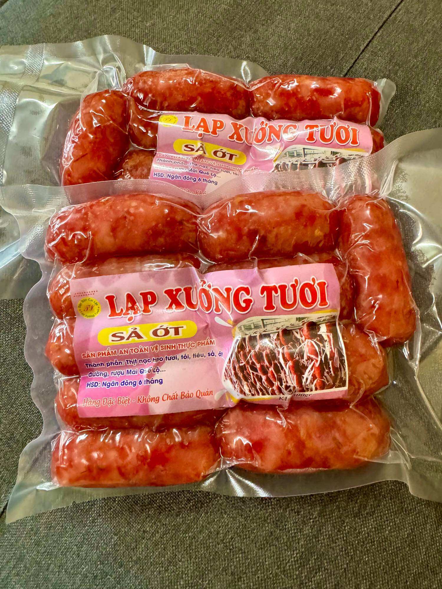 Lạp Xưởng Sả Ớt - VỊ MỚI KHÔNG TIÊU - SIÊU NẠC