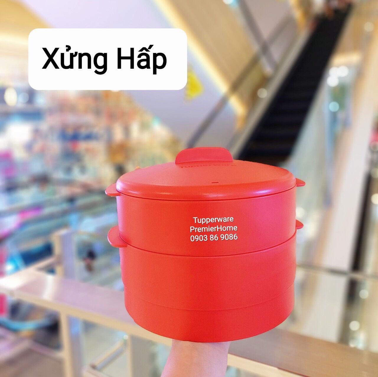 Xửng hấp 2 Tầng Steam It Tupperware Màu đỏ