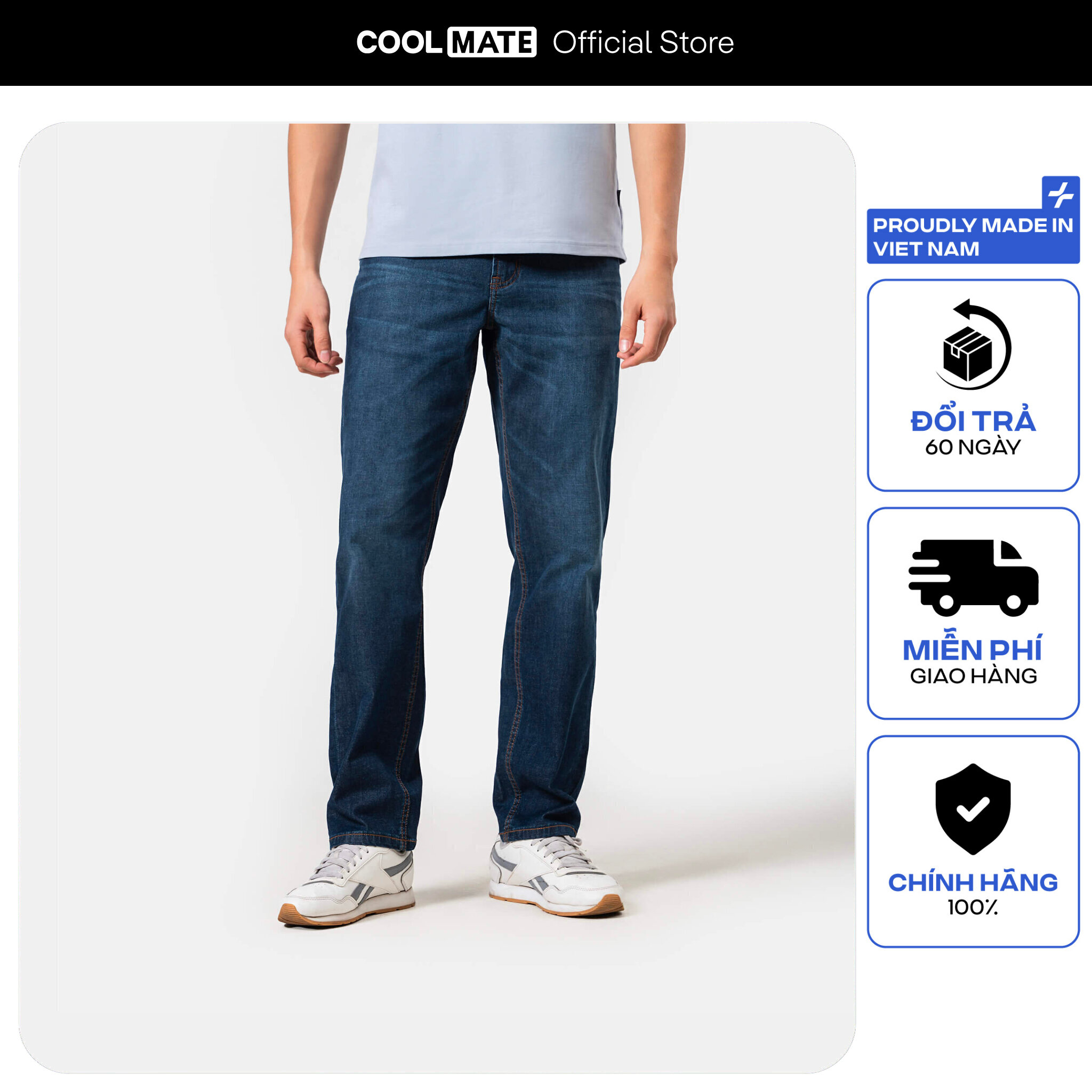 Quần Jeans Nam dáng straight siêu nhẹ - Coolmate