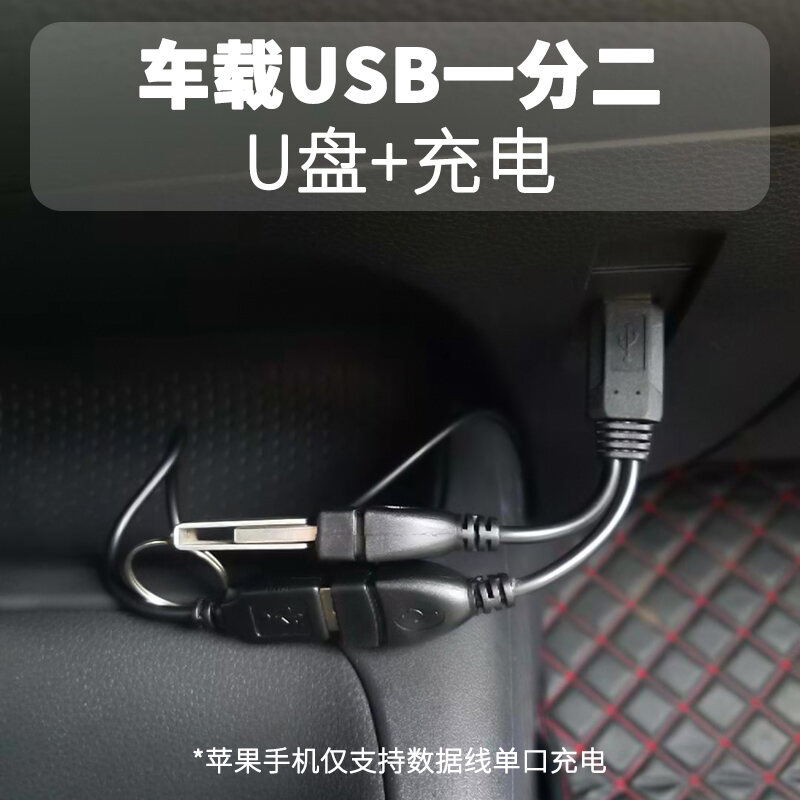 Cáp Dữ Liệu USB 1 Dây 2 Đầu Cáp Nối Dài Đầu Chuyển Đổi Dùng Trong Xe 1 Đực 2 Cái Cung Cấp Điện Hai Cổng 1 Kéo 2 Mở Rộng 3