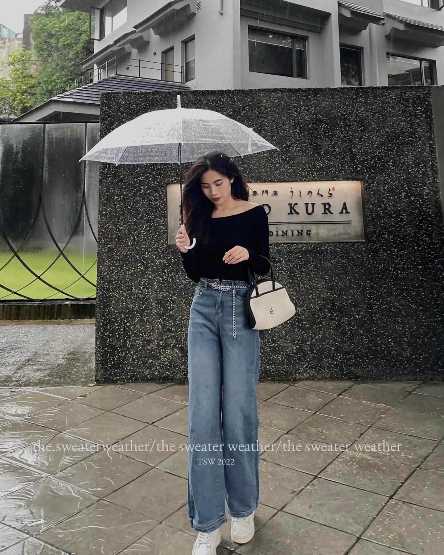 Quần jeans ống đứng dây xích the.sweaterweather TSW