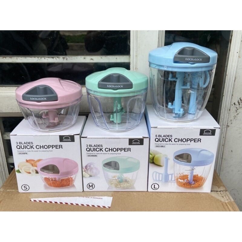 Dụng cụ xay tỏi ớt rau củ quả lock&lock nhiều size - cks308pik/cks309grn/cks310blu