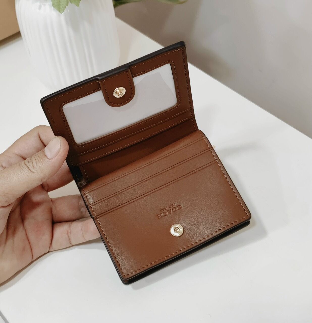 VÍ C🅾️ACH - Snap Wallet họa tiết siêu đẹp