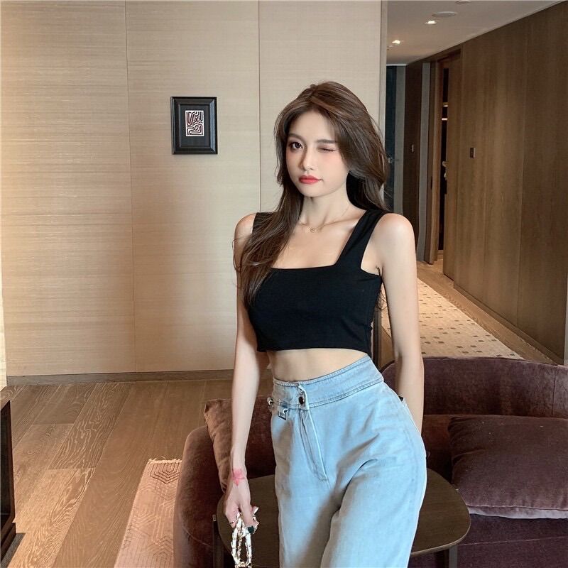 Áo croptop 2 dây bản to nữ🌸(freeship)