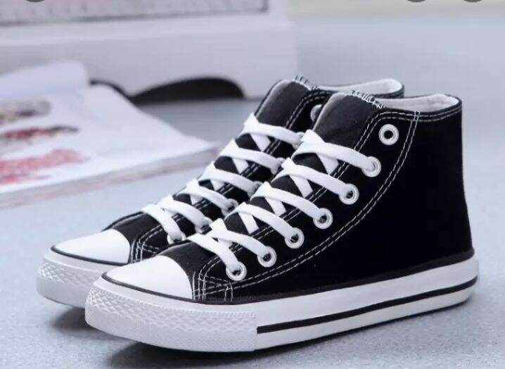 Giày conver cao cổ đen trắng+full trắng Nam Nữ siêu bền, Giày sneaker converr cao cổ Nam Nữ đen trắng