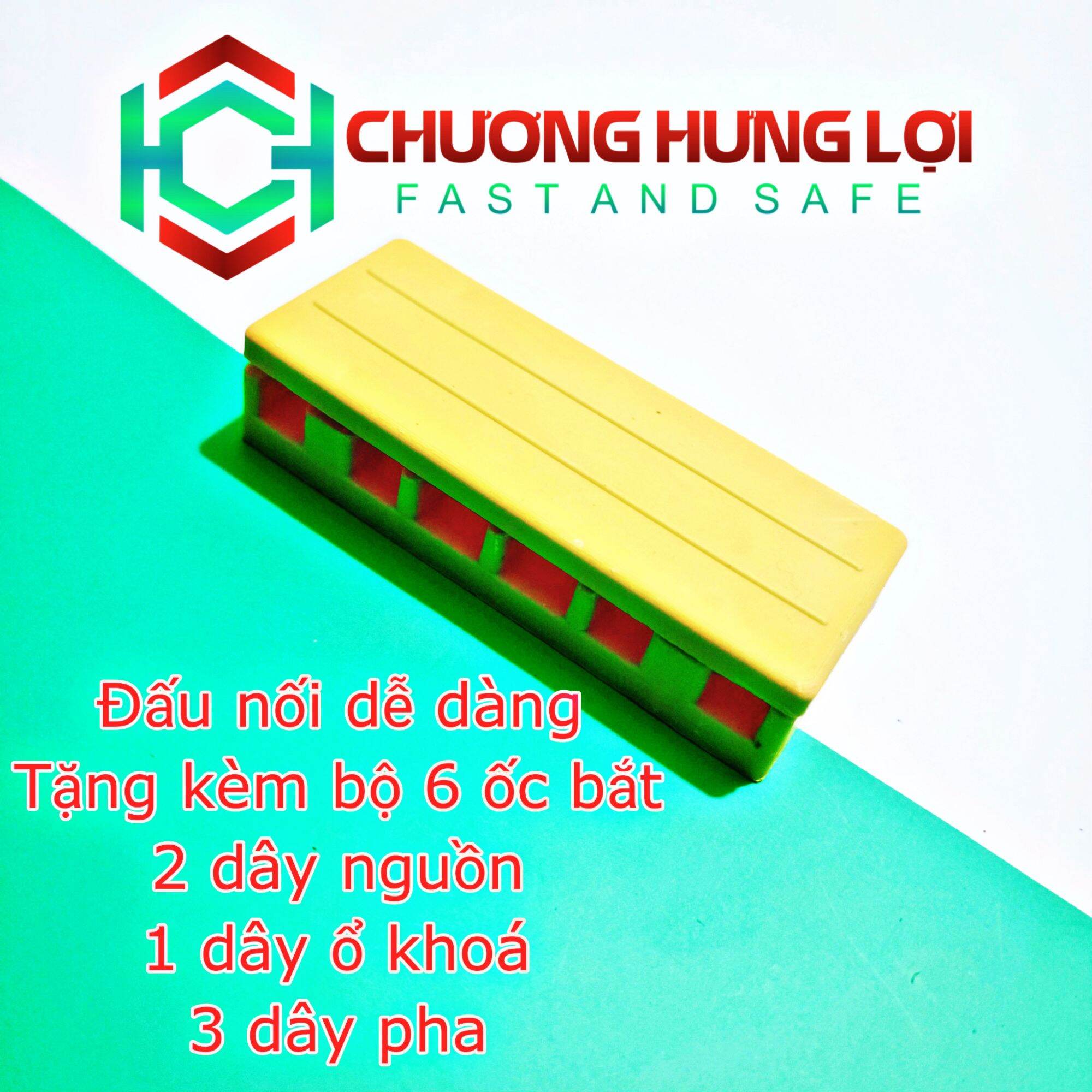 Domino Cầu Đấu Điện 6 Cực Chống Cháy (Ốc đầy đủ)
