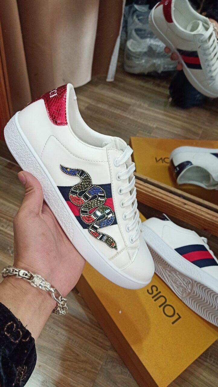 Giày Gucci Rắn Trắng Cao cấp