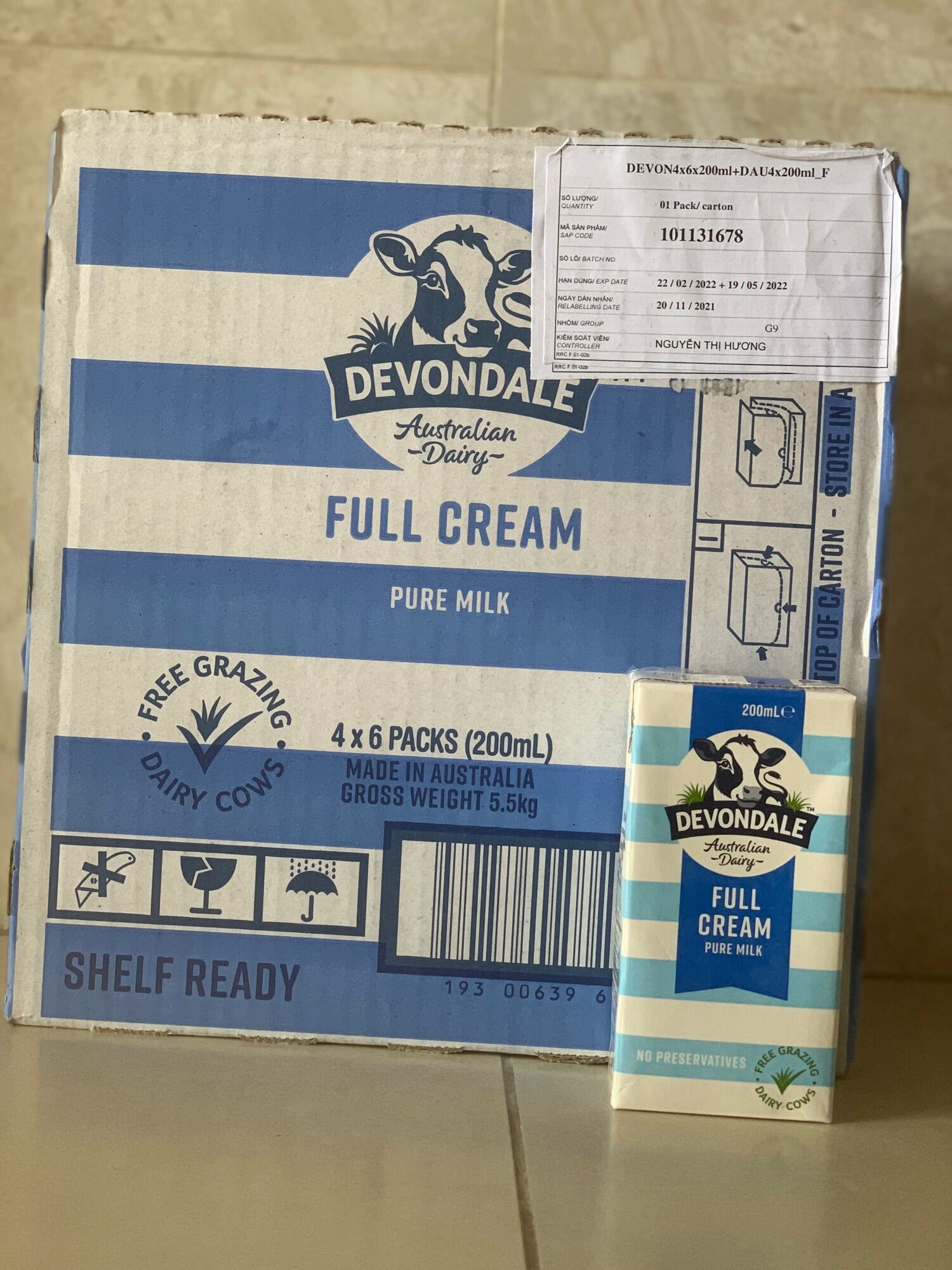 Thùng 24 Sữa Úc Tươi Nguyên Kem DEVONDALE 200ML - Sữa Nhập ÚC