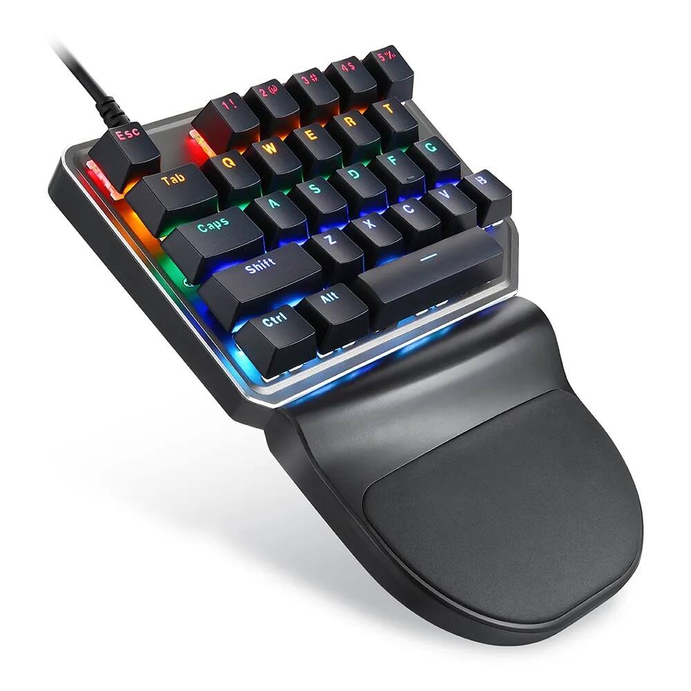Motospeed K27 Gaming Mechanical Keyboard 27 Key Wired LED Backlight Single Handed Numpad Computer Keypad Red Switch For Laptop