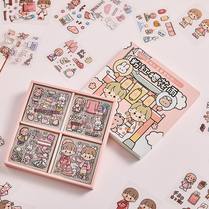Set 10 tấm sticker hoạt hình dán trang trí