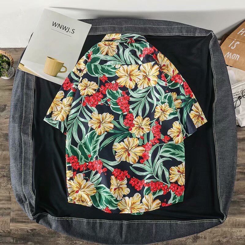 Áo sơ mi hoạ tiết hoa lá