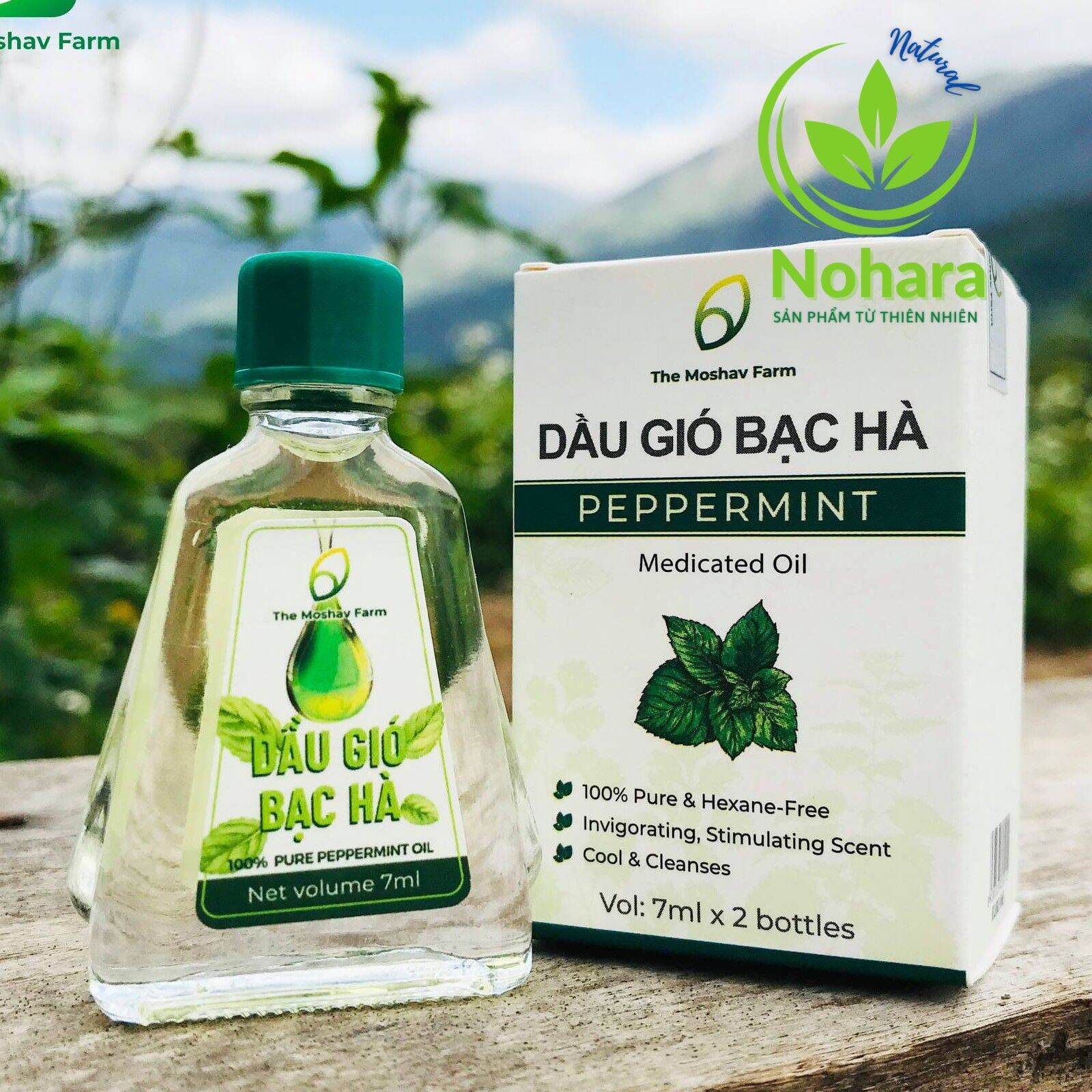 Dầu gió bạc hà The Moshav Farm ( 1 hộp 2 chai )