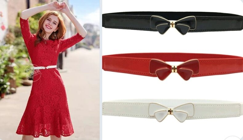 Thắt lưng dây nịt đai váy nịt bụng nữ bản nhỏ 2cm